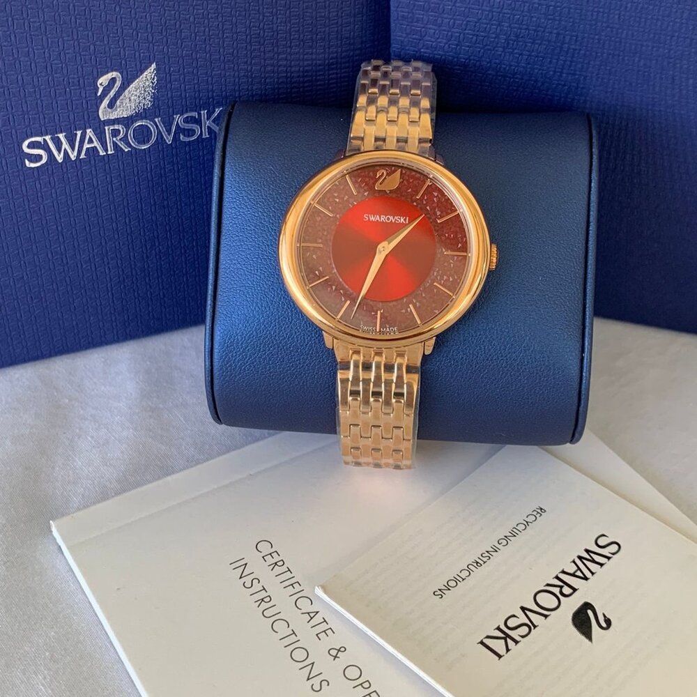 Swarovski Women's Crystalline Chic Watch Metal bracelet Red Rose-gold  5547608